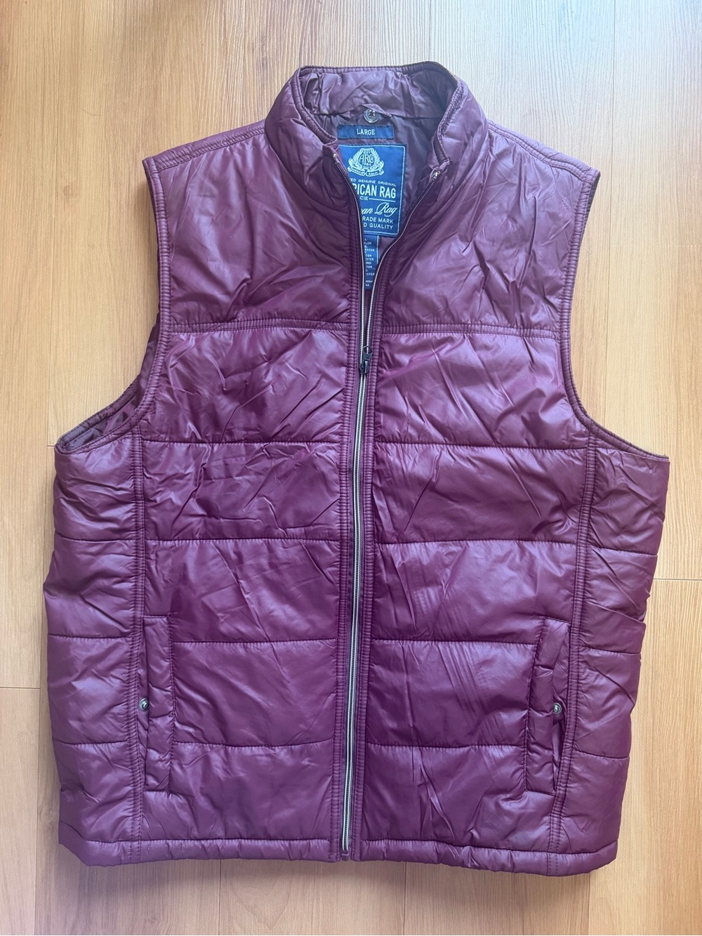 American Rag Men's Wine Quilted Puffer Vest